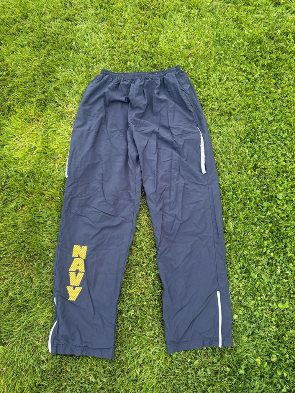 Vintage US Navy Running Suit Nylon Track Pants Reflective Y2K Mens M Regular